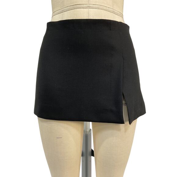 Miaou 'Micro' Black Wool Mini Skirt Size M NWT - Picture 2 of 4